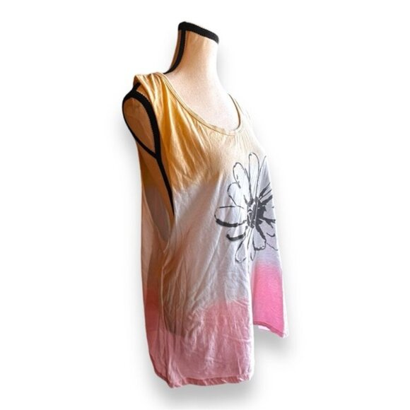 Women’s 2x Deb Dip Dye Tri Color Sunflower Tank Top Tee 18 20 2XL XXL - Picture 6 of 8